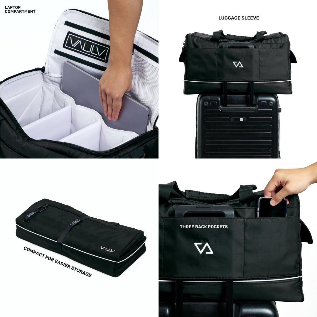 VAULV Compact Duffle 022 (Black-White)